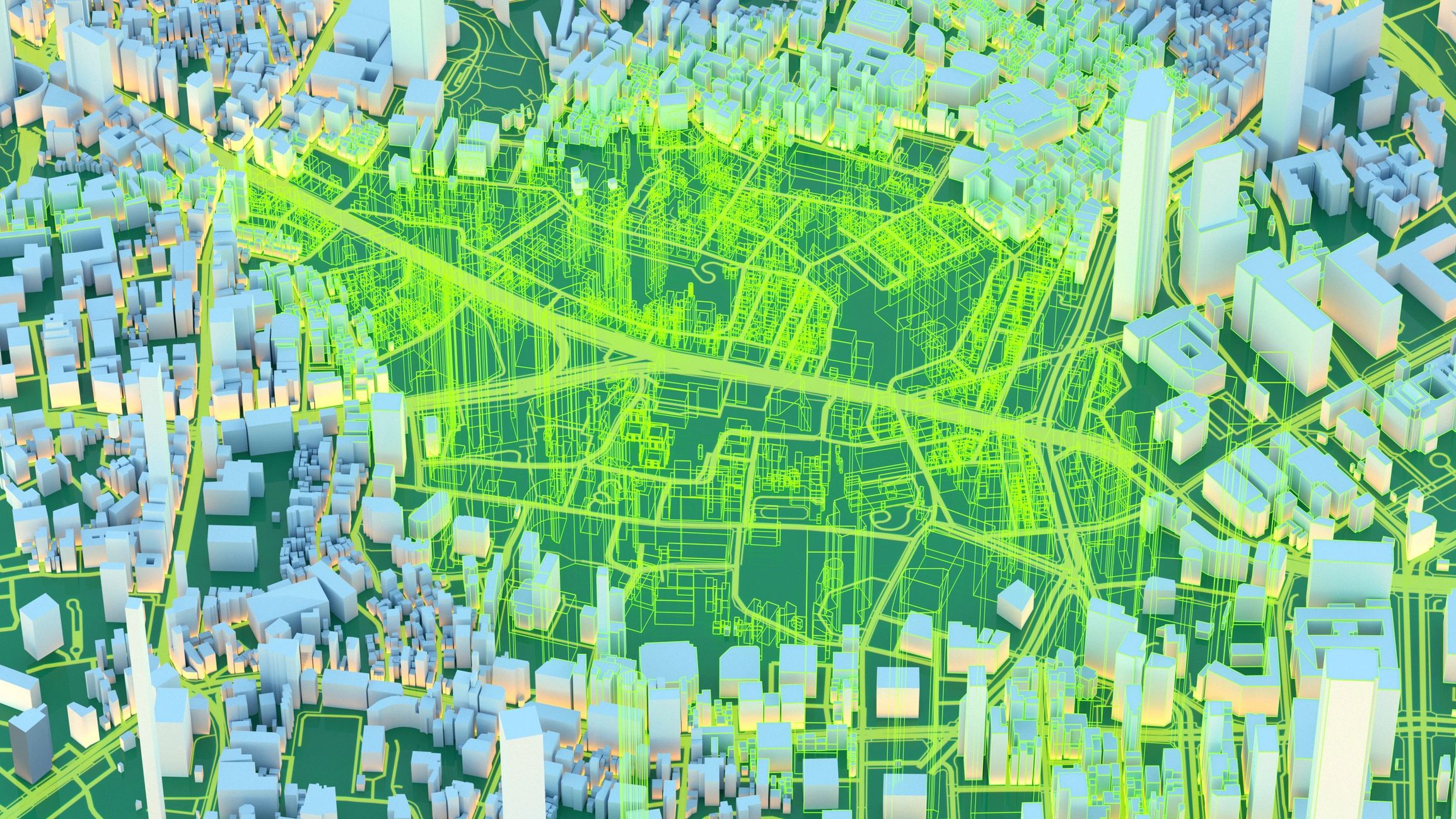 City planning visualization representing neighborhood opportunity mapping