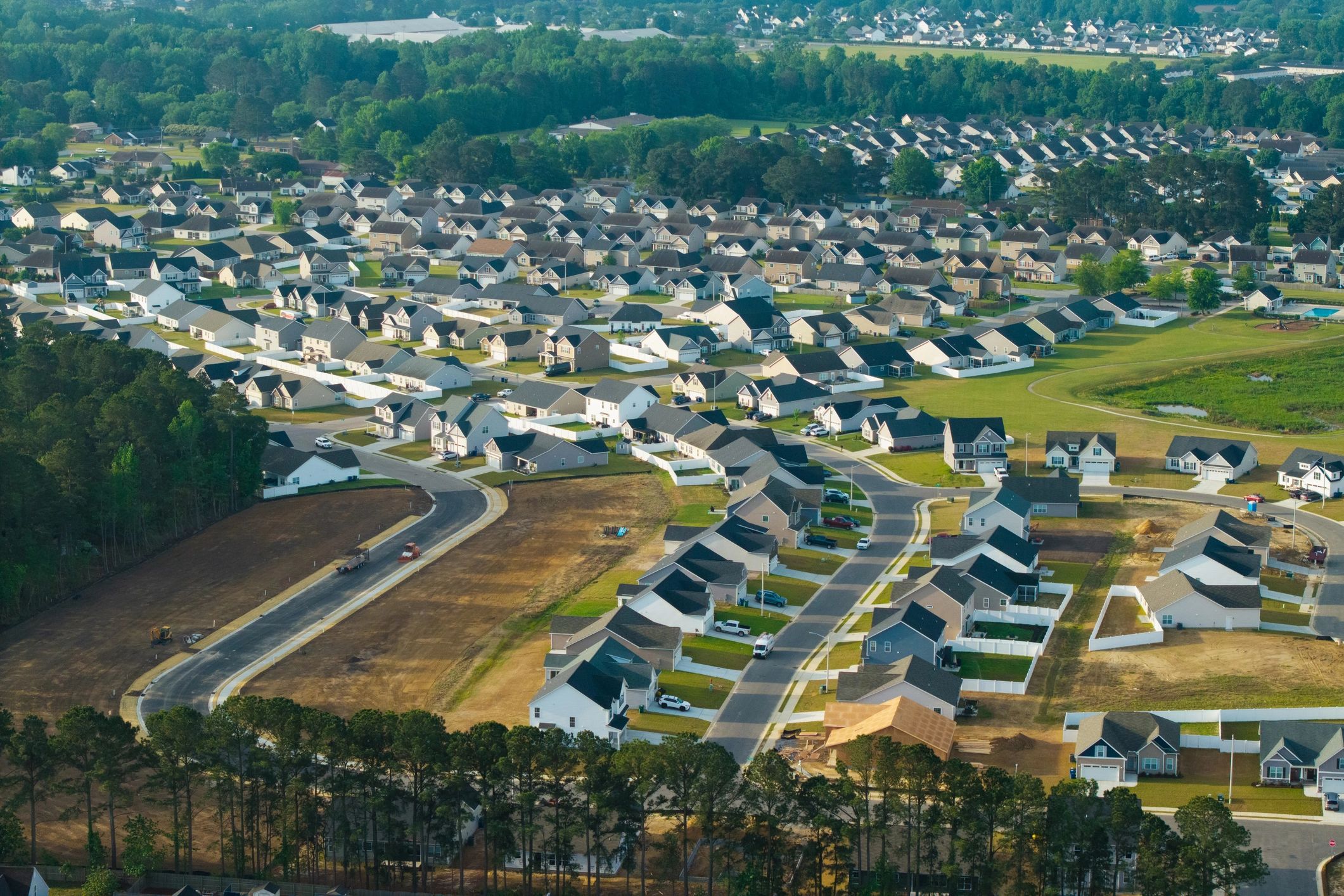 Neighborhood under construction representing rural and place-based investment
