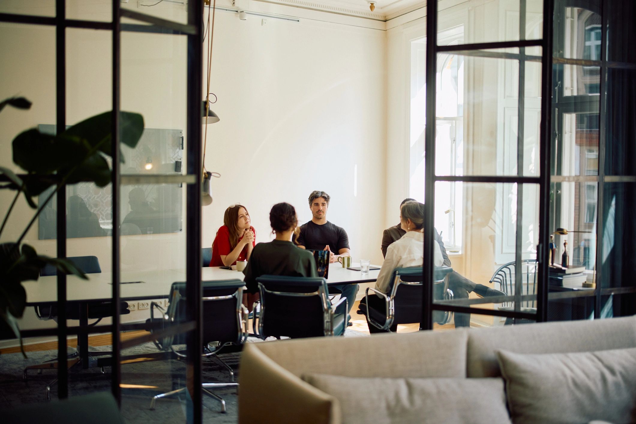People collaborating in a meeting